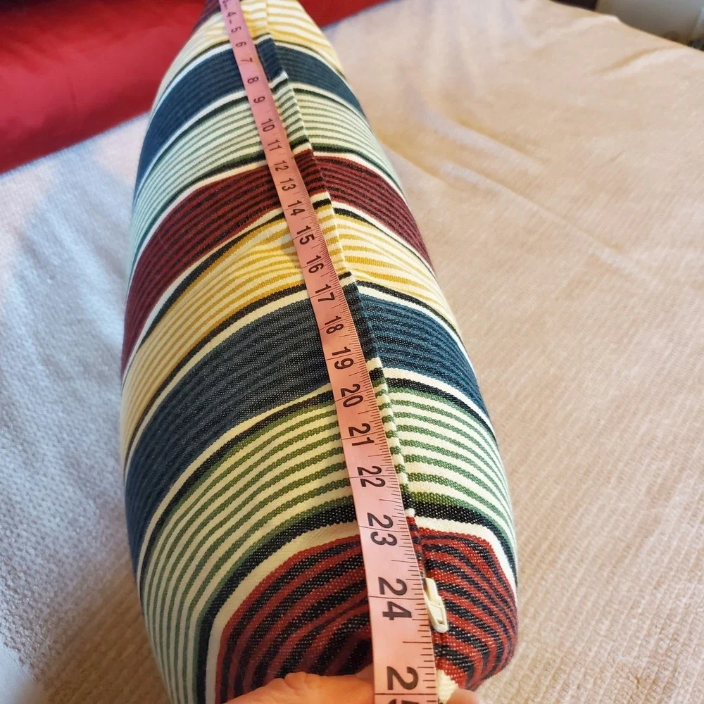 Ikea Kuddviva Lumbar‎ Pillow Striped Cottage 16x26 With Feather Inner Decor
